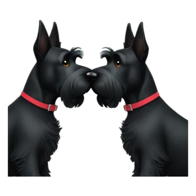 Two black Scottish terrier kissing sticker