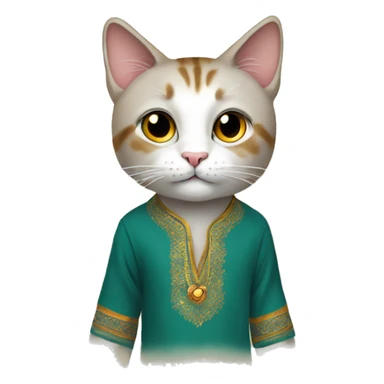 Cat wearing A KURTA PAIJMA  sticker
