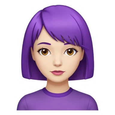 Woman purple bob haircut sticker