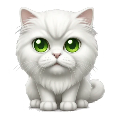 white persian cat with green eyes full body sticker