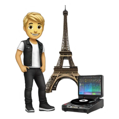 Dj sur la tour eiffel sticker