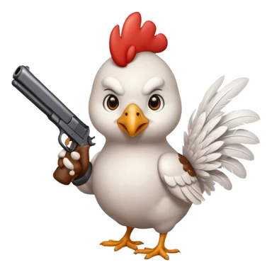 Chicken with gun sticker