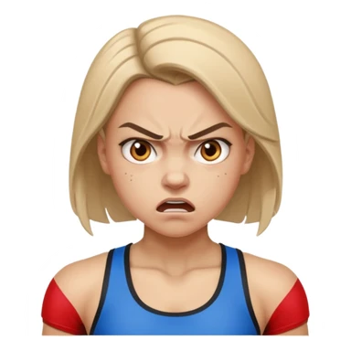 angry athlete girl sticker