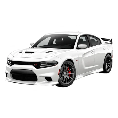 CHARGER DOSH HellCat SRT white and With low suspension body kit 4k, 8k sticker