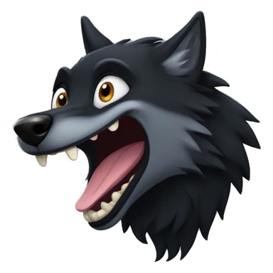 laughing black wolf sticker