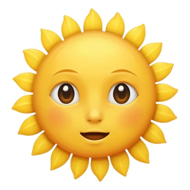 an expressionless sun emoji sticker