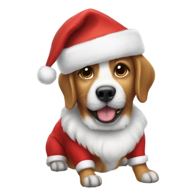 Dog wearing Santa suit sticker