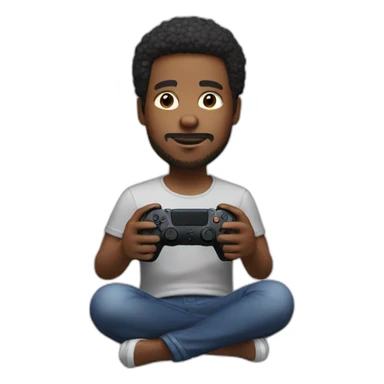 a man is playing ps5 sticker