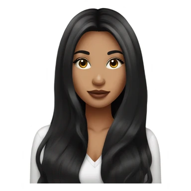 Girl with long black hair, mink eyelash extensions and lip fillers sticker