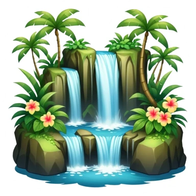 Hawaiian waterfall sticker