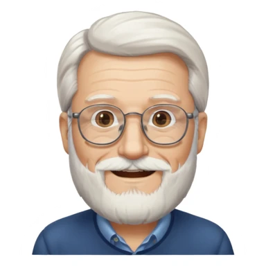 old man with long hair and beard wearing glasses  sticker