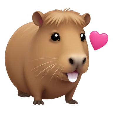 capybara with pink hearts sticker
