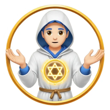 human alchemist character sudden idea with glowing transmutation circle sticker