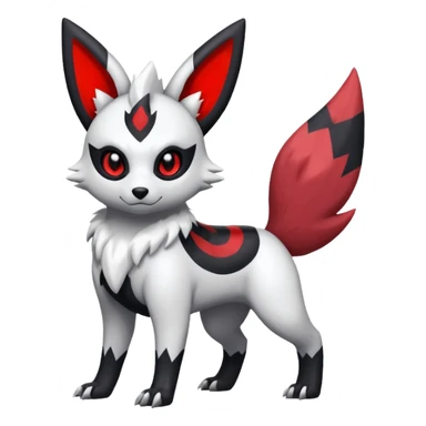 White, black and red Absol-Umbreon-Zangoose-fusion (full body) sticker