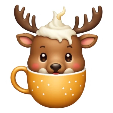 cute reindeer sipping hot eggnog sticker