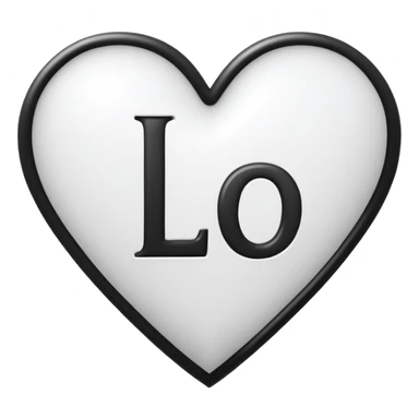 Vlach and white outline of a heart with the letter L inside sticker