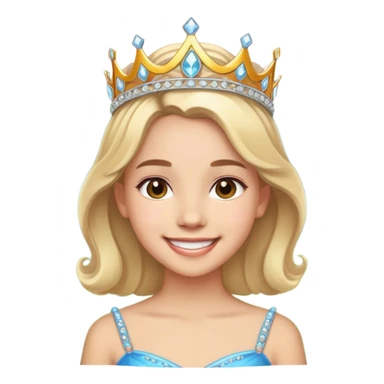 smiling girl with tiara outdoors sticker