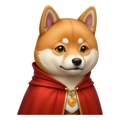 Shiba Dog in red collar cloak sticker