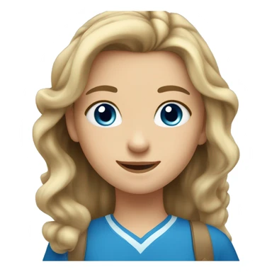 Girl with dark blonde hair and blue eyes happy at school sticker