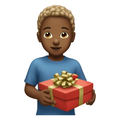 Small white child opening christmas presents  sticker