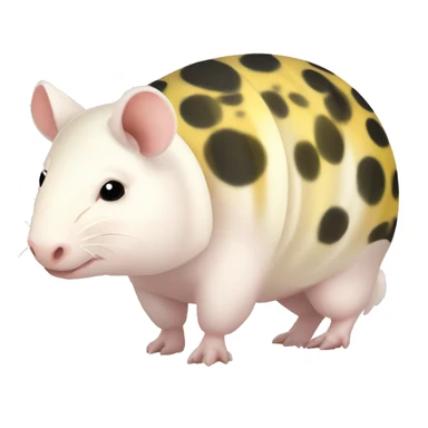 White chubby armadillo pig with yellow and black spots and cute face sticker
