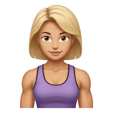 smirking muscular woman  sticker