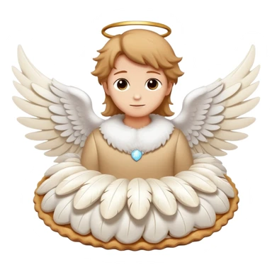 a cream pie flying with angel wings sticker