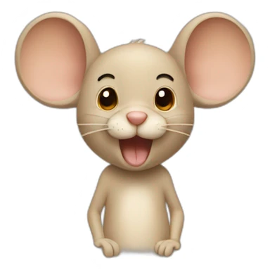 Jerry Mouse Cartoon beige colour sticker