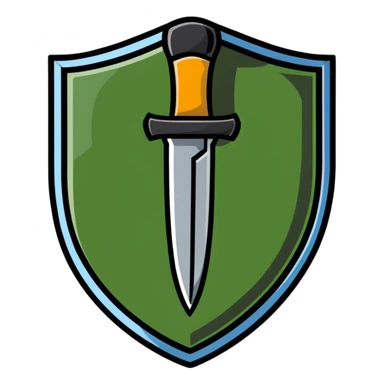 shield and knife cartoon sticker sticker