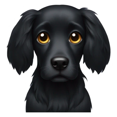 Black dog with Long hair and ears sticker