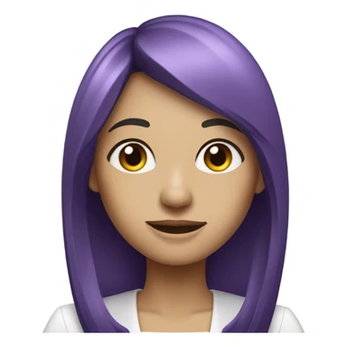 A female realtor with long straight purple and white hair with bangs sticker