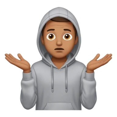 Man in hoodie shrugging his shoulders  sticker