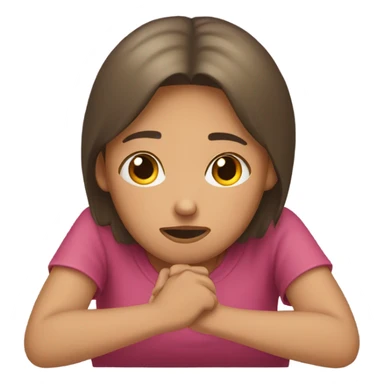  girl ashamed of herself of hiding face in hands sticker