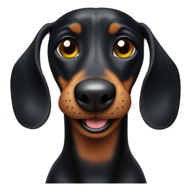 Black dachshund with a smile sticker
