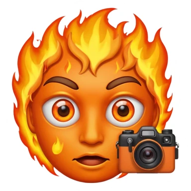 fire face with camara ayes sticker
