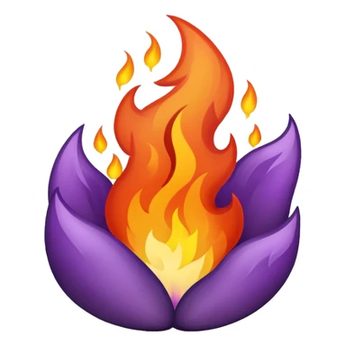 plain purple no orange color fire sticker