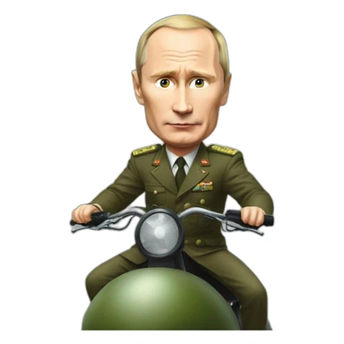 Putin ridding a bomb sticker