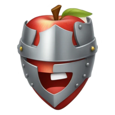 smiling red apple dressed as a knight sticker