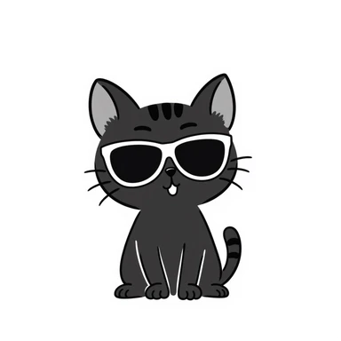 cute cat wearing stylish sunglasses sticker