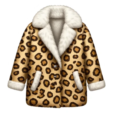 Fluffy animal-print coat  sticker