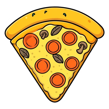 Cheese and Mushroom pizza no leaves  sticker