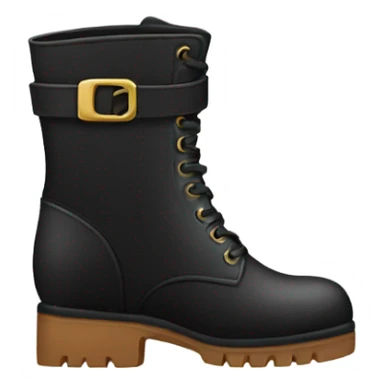 Black boots with lock sticker