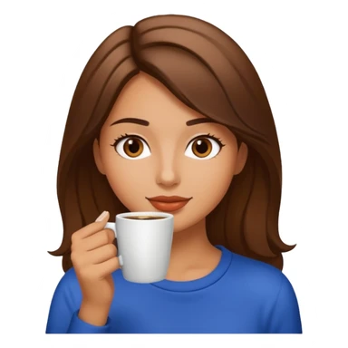 Una chica bonita tomando café  sticker