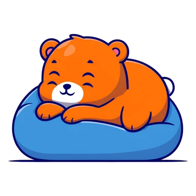 sleeping blue teddy bear sticker style sticker