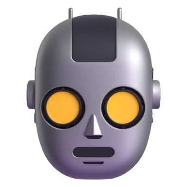 steel round robot face sticker