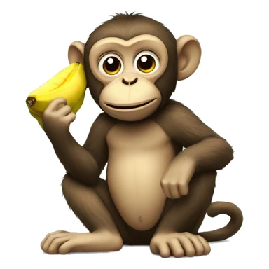 monkey EATING ANANAS banana sticker