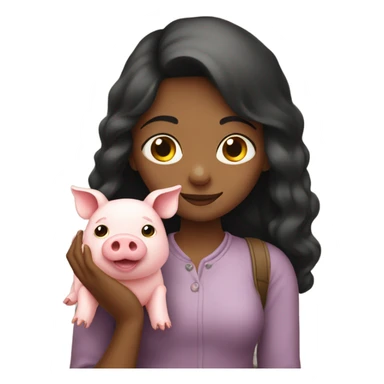 Girl holding a pig sticker