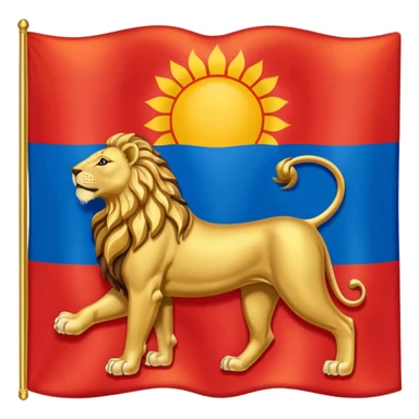 The flag of ancient Iran means lion and sun. sticker