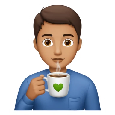 Calm man drinking coffee sticker