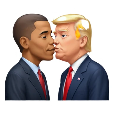 Barrack Obama and Donald trump kissing sticker